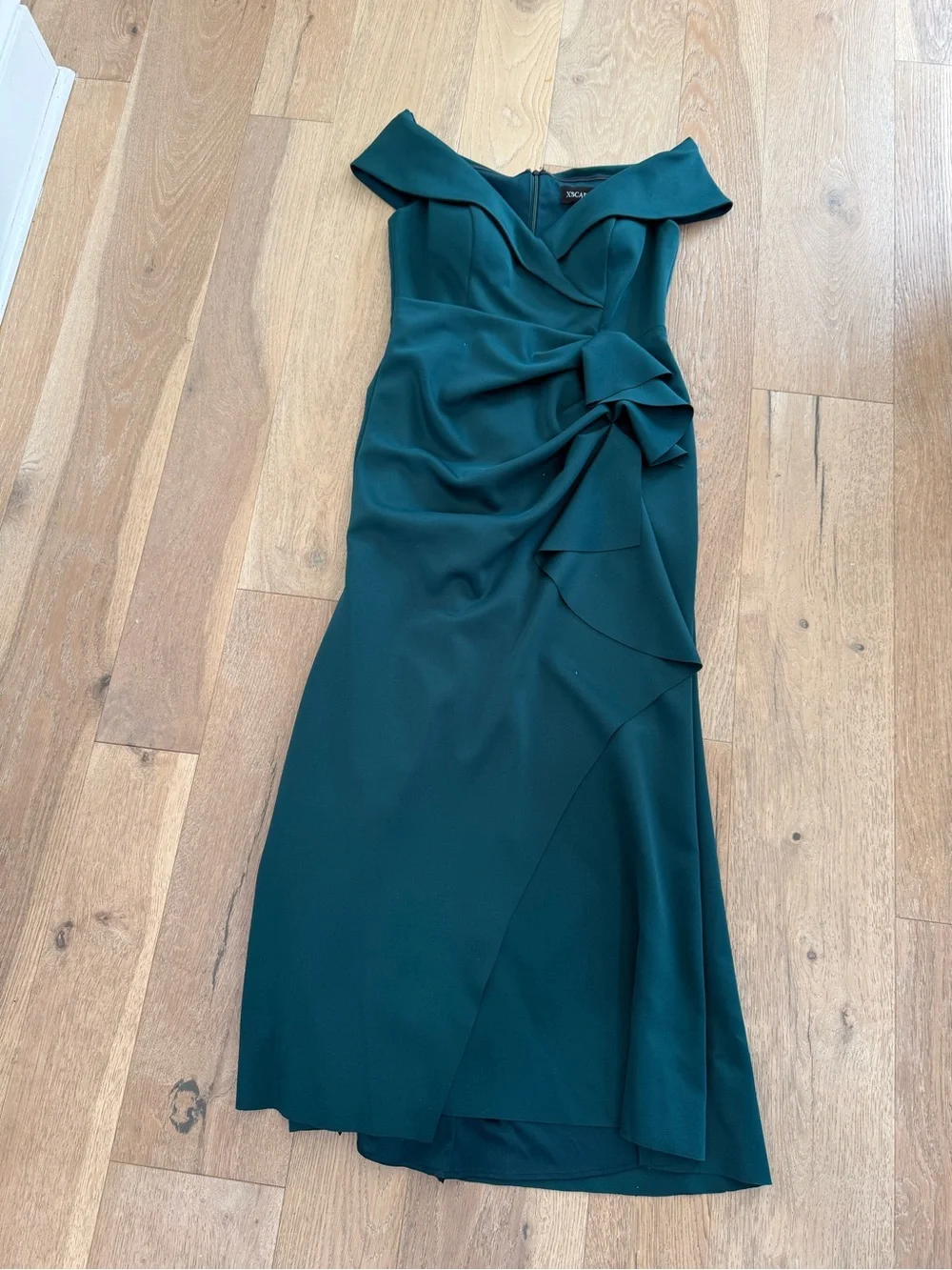 Xscape Women's Scuba Off-The-Shoulder Gown
